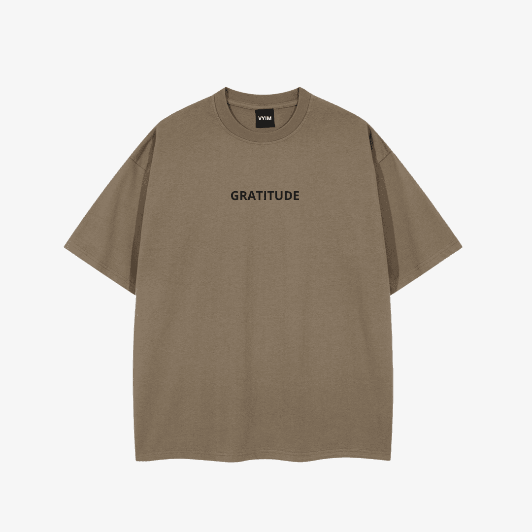 GRATITUDE Classic Tee – Vintage Presence - Dusty Brown