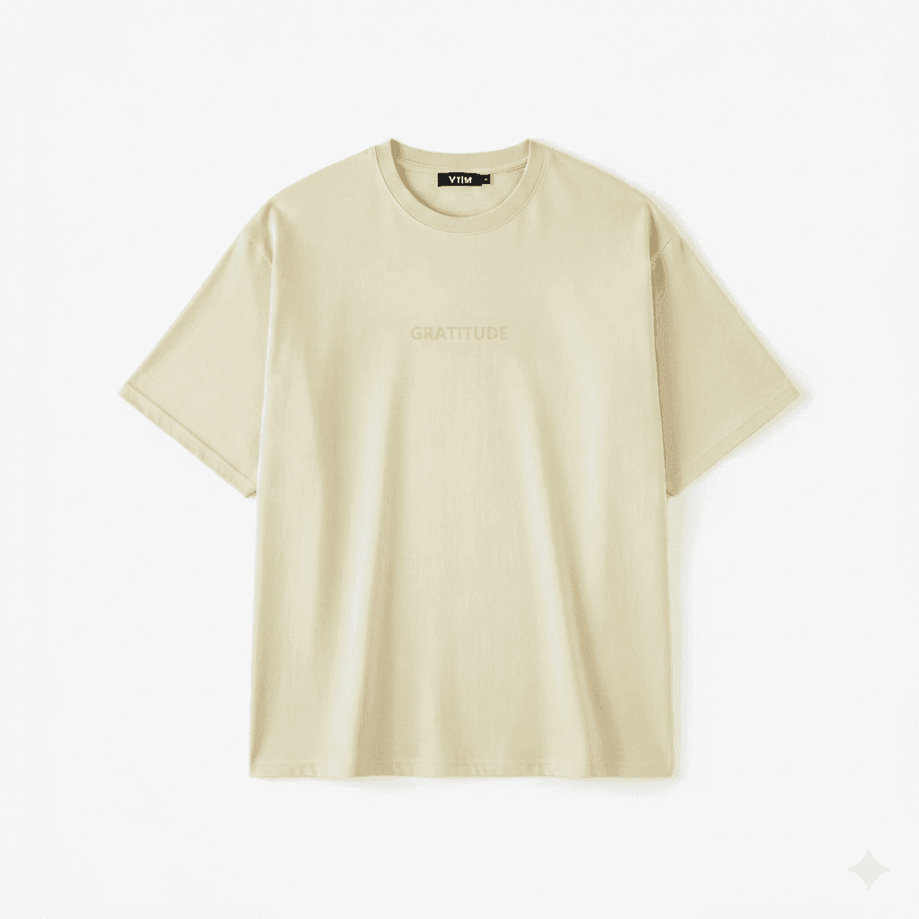 GRATITUDE Classic Tee – Vintage Presence - Soft Sand