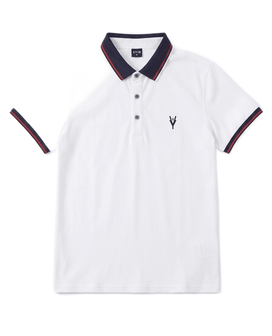 GRATITUDE Signature Polo Crimson Edition – White