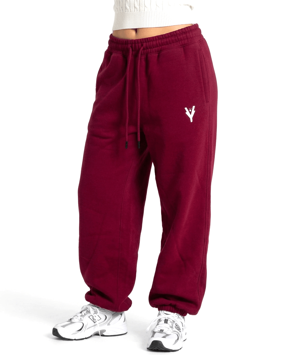 GRATITUDE Women's Sweatpants – Deep Burgundy - 1