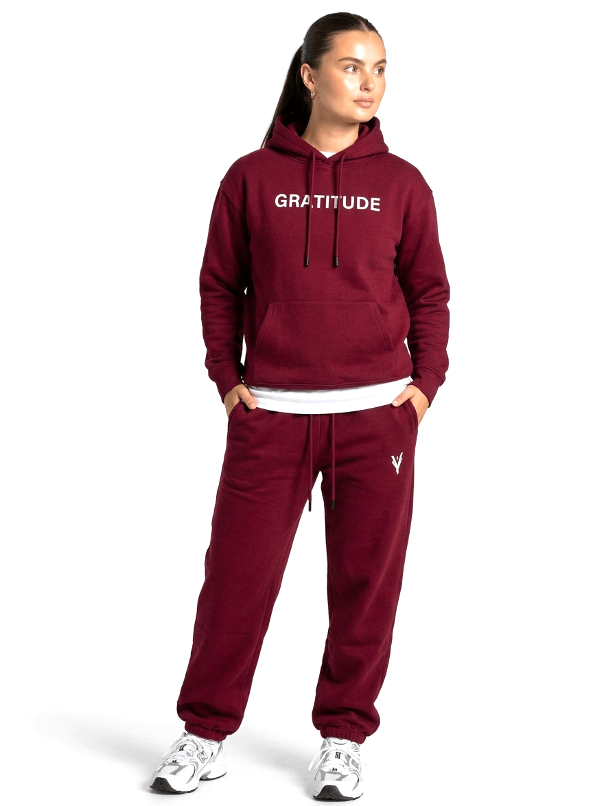 GRATITUDE Women's Sweatpants – Deep Burgundy - 3
