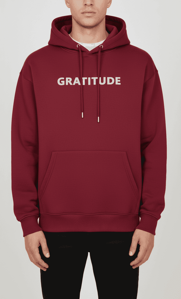 GRATITUDE OVERSIZED HOODIE - Deep Burgundy