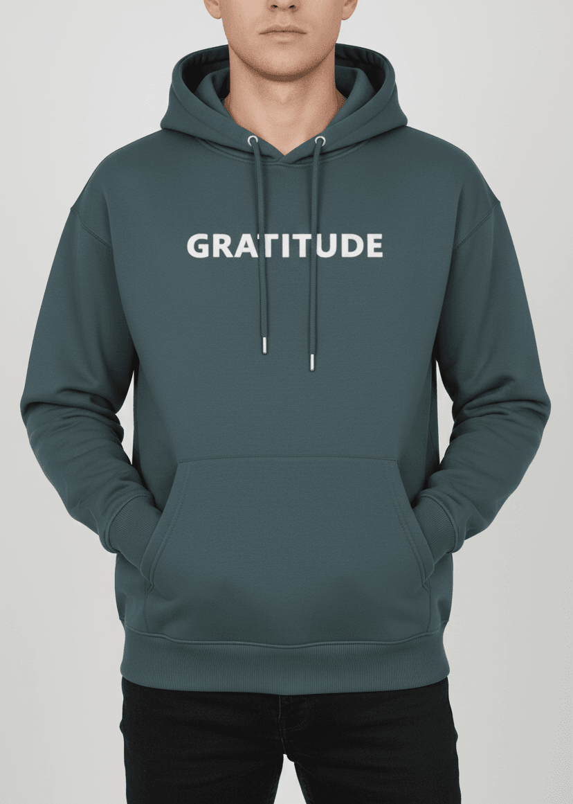 GRATITUDE OVERSIZED HOODIE - Slate Blue - Slate Blue - 3