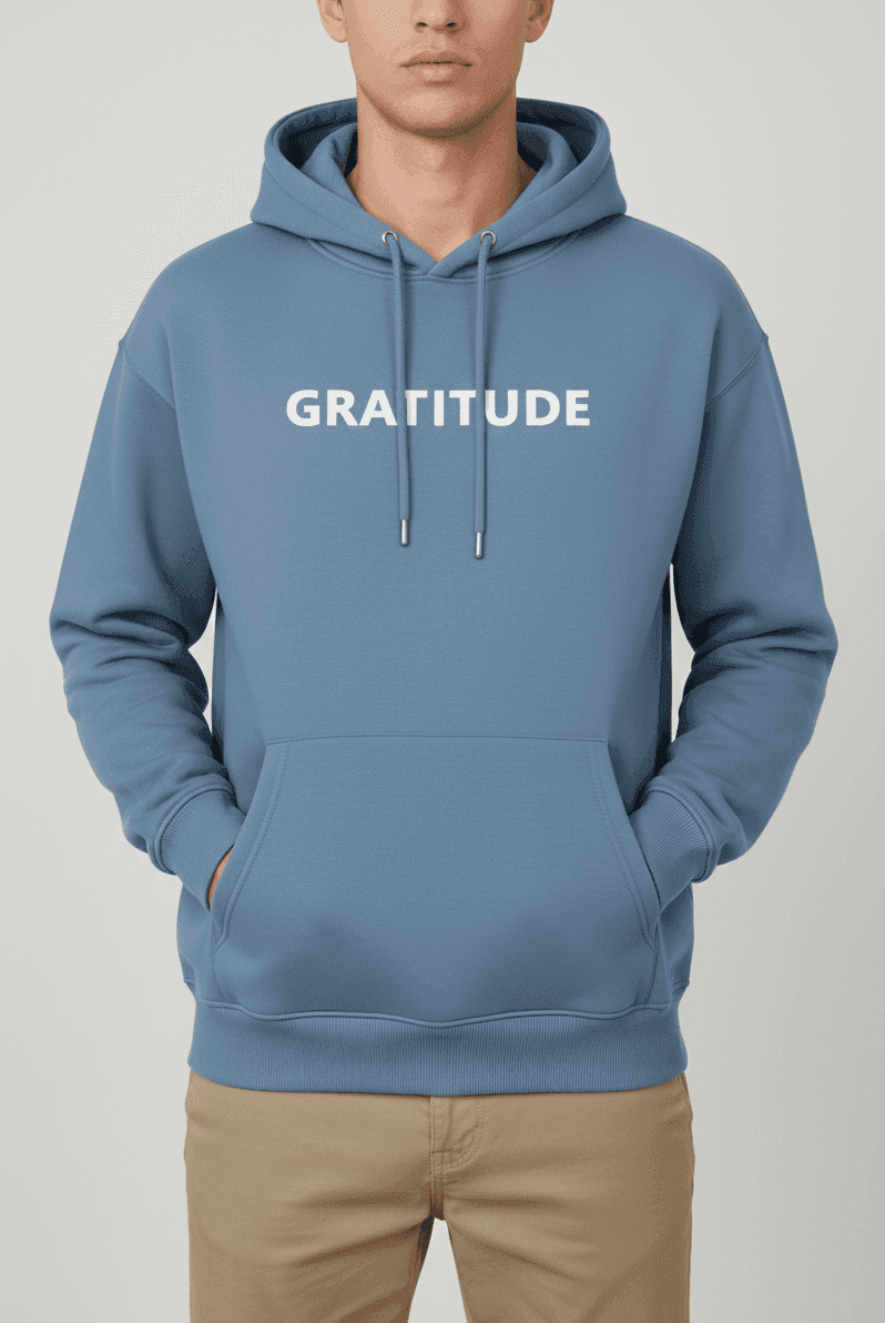 GRATITUDE OVERSIZED HOODIE - Blue - Blue - 3