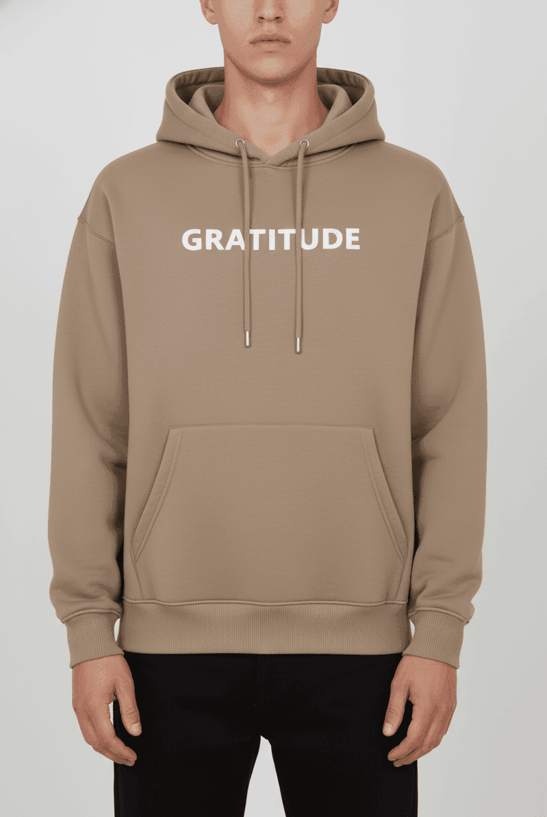 GRATITUDE OVERSIZED HOODIE - Natural Clay - Natural Clay - 3