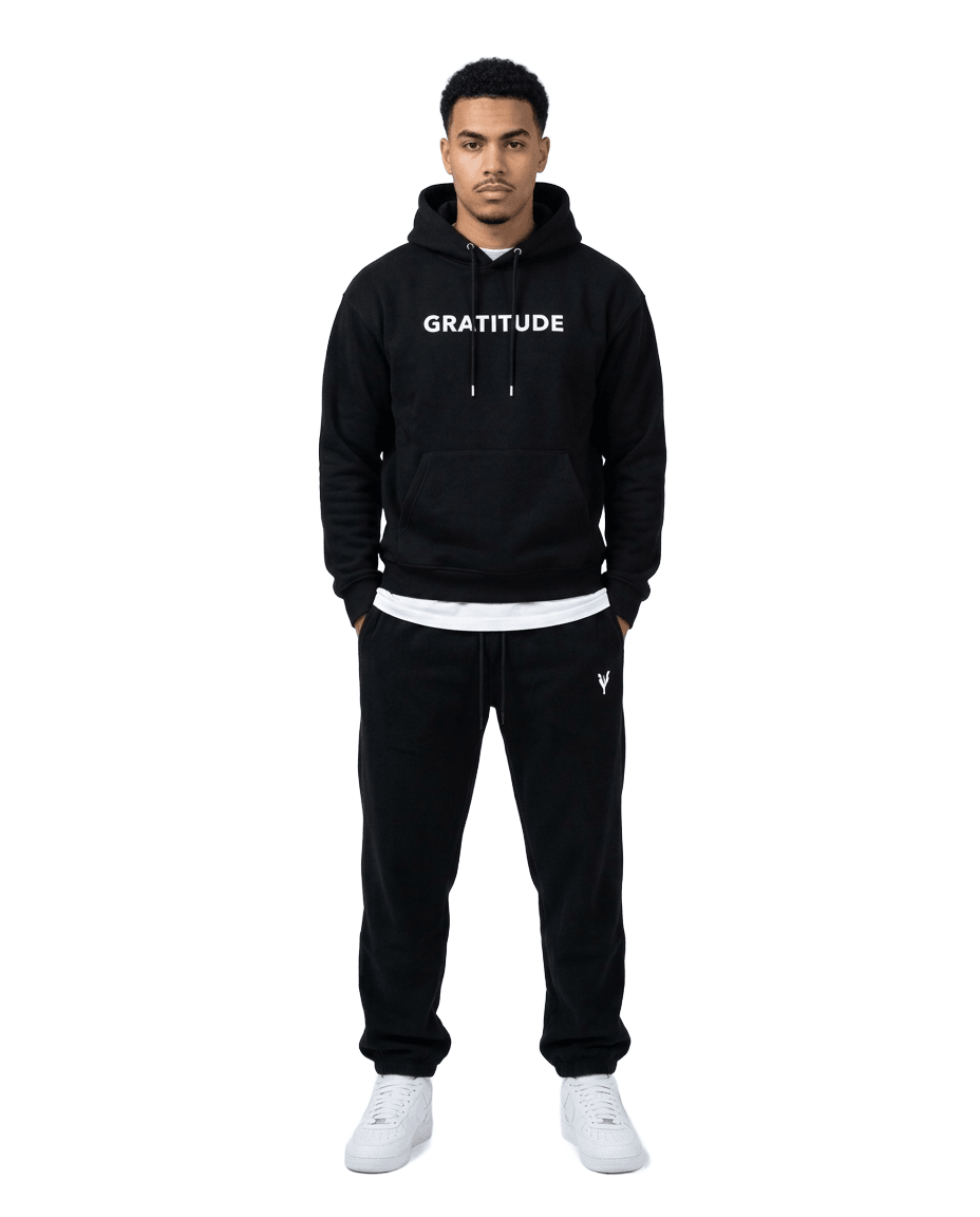 GRATITUDE Oversized Hoodie – Black - 3