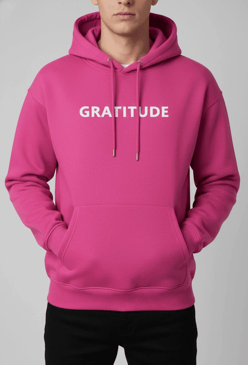 GRATITUDE OVERSIZED HOODIE - Pink - Pink - 3