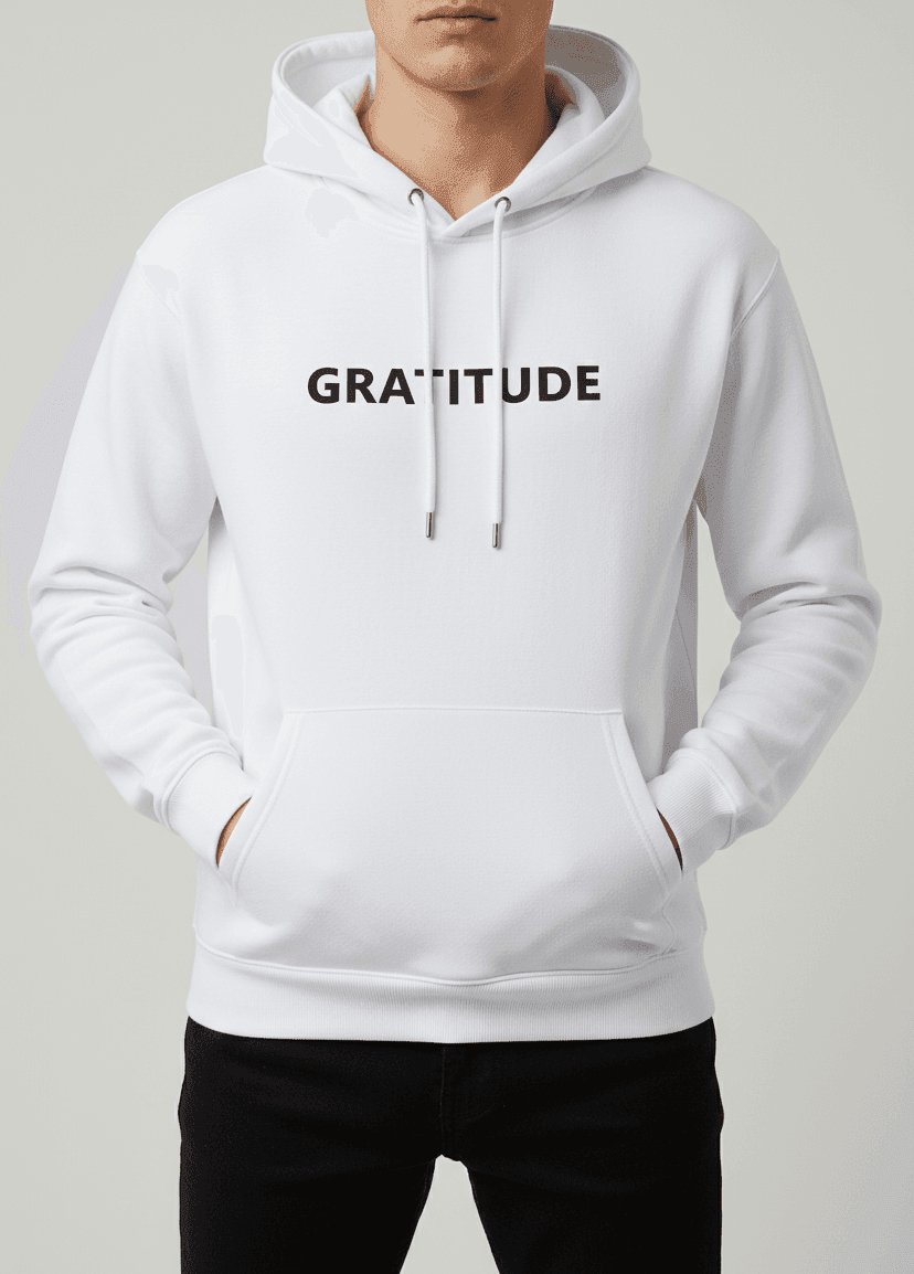 GRATITUDE OVERSIZED HOODIE - White - White - 3