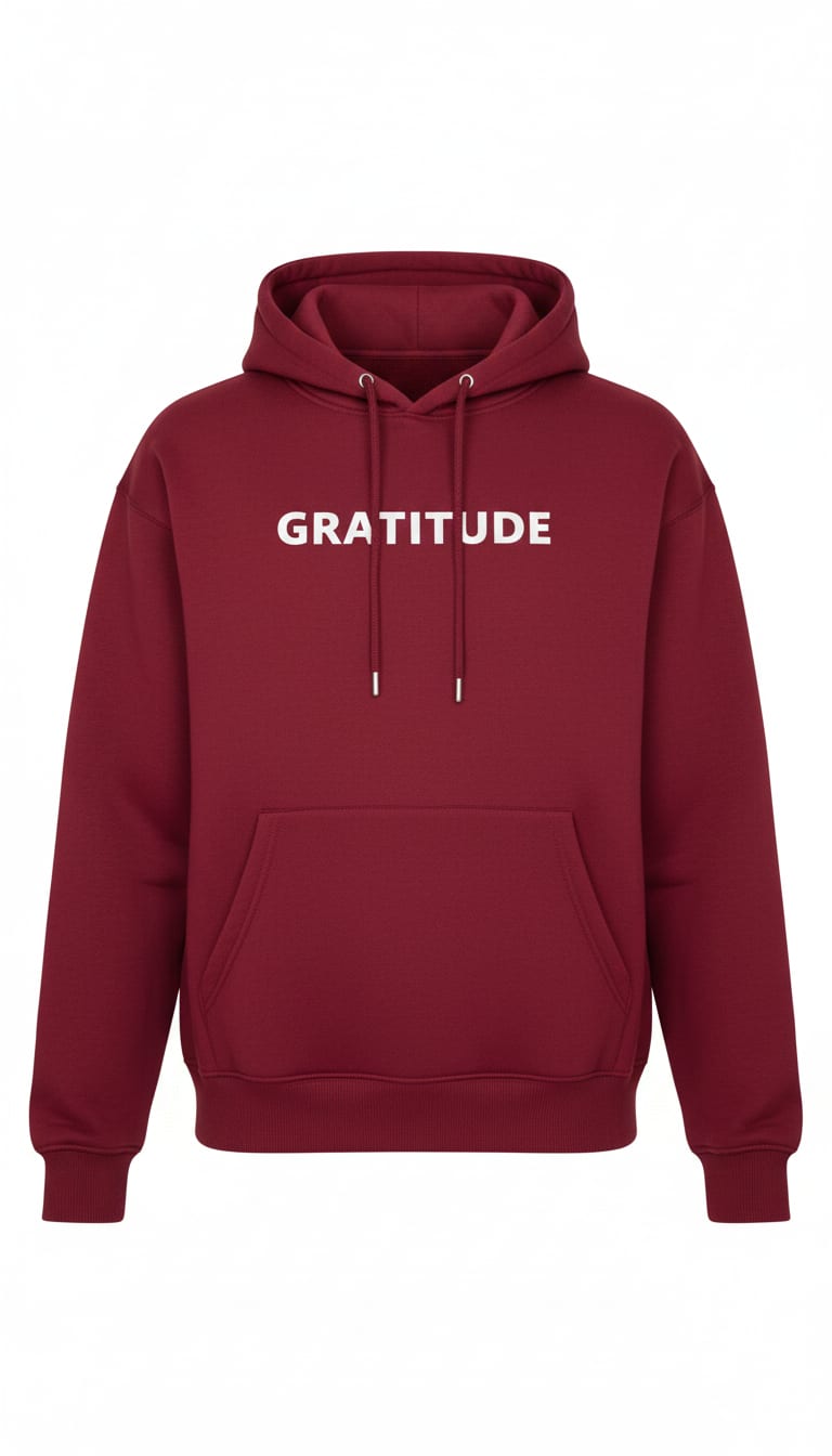 GRATITUDE OVERSIZED HOODIE - Deep Burgundy - Deep Burgundy - 1