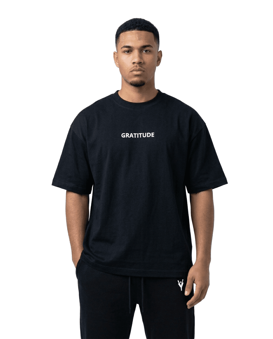 GRATITUDE Vintage Presence Classic Tee – Black