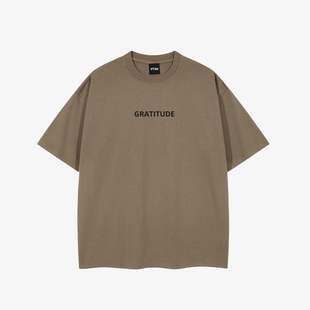 GRATITUDE Classic Tee – Vintage Presence - Dusty Brown - 1