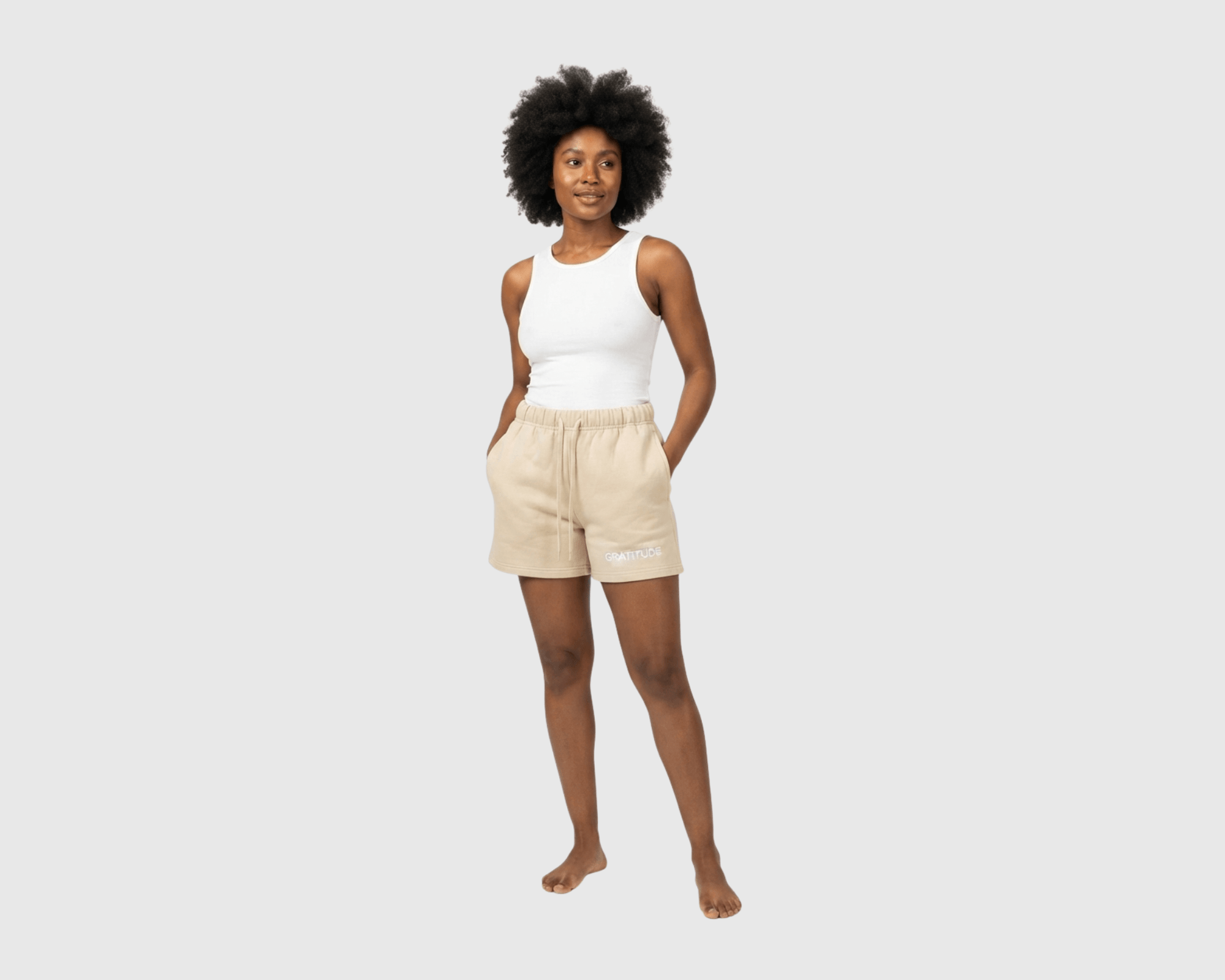 GRATITUDE Essential Sweatshorts - Cream - 3