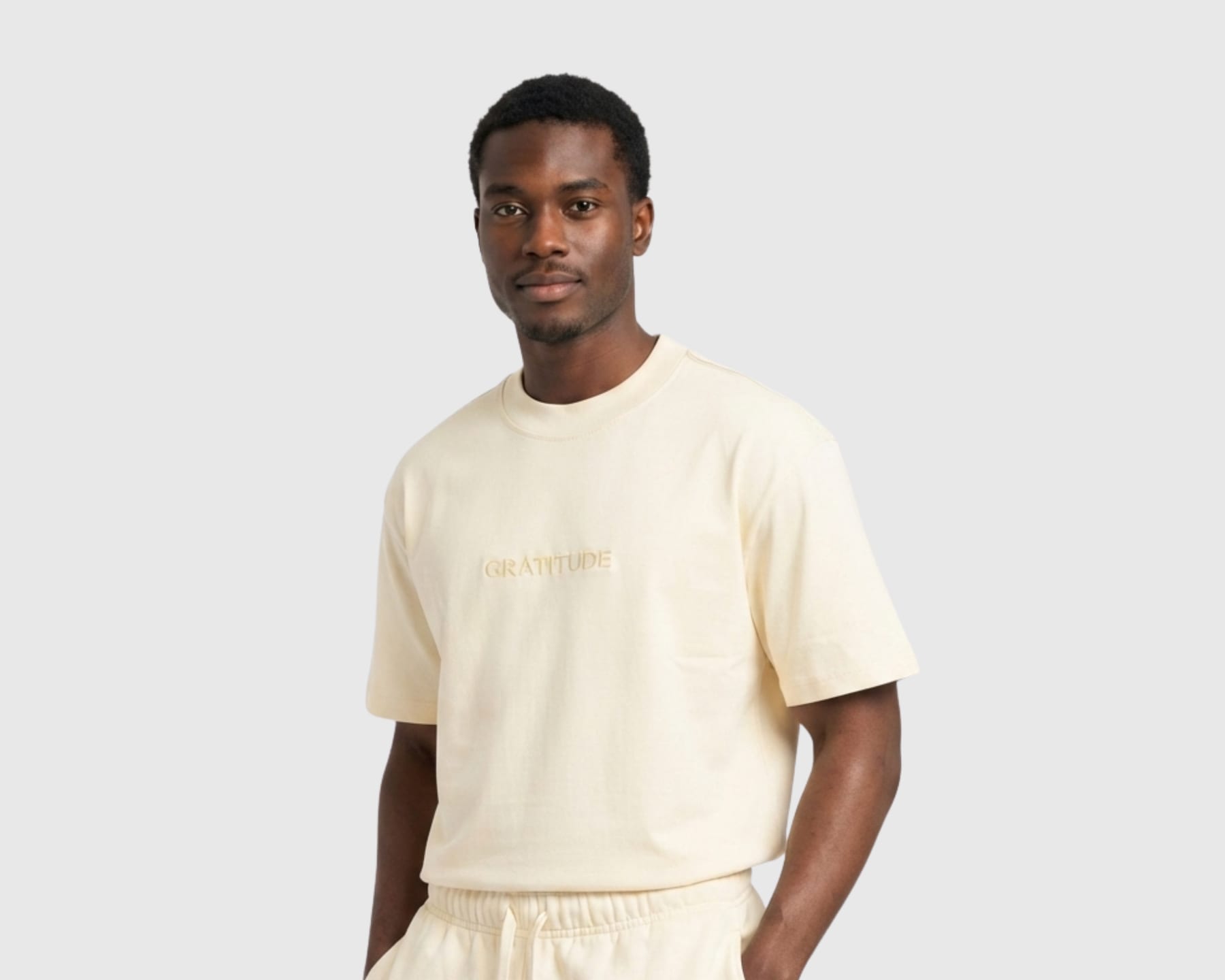 GRATITUDE Classic Tee – Vintage Presence - Soft Sand - 3