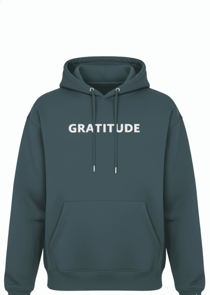 GRATITUDE OVERSIZED HOODIE - Slate Blue GRATITUDE OVERSIZED HOODIE - Slate Blue