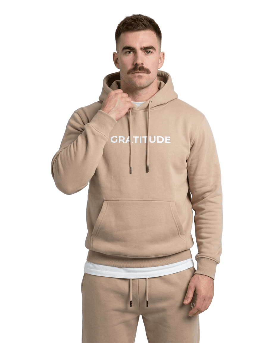 GRATITUDE Oversized Hoodie – Natural Clay
