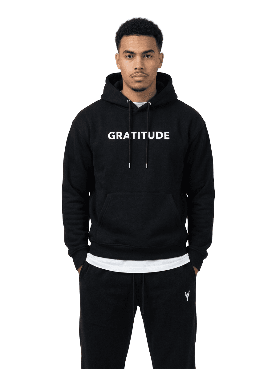 GRATITUDE Oversized Hoodie – Black