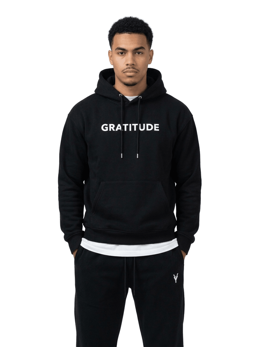 GRATITUDE Oversized Hoodie – Black - 1