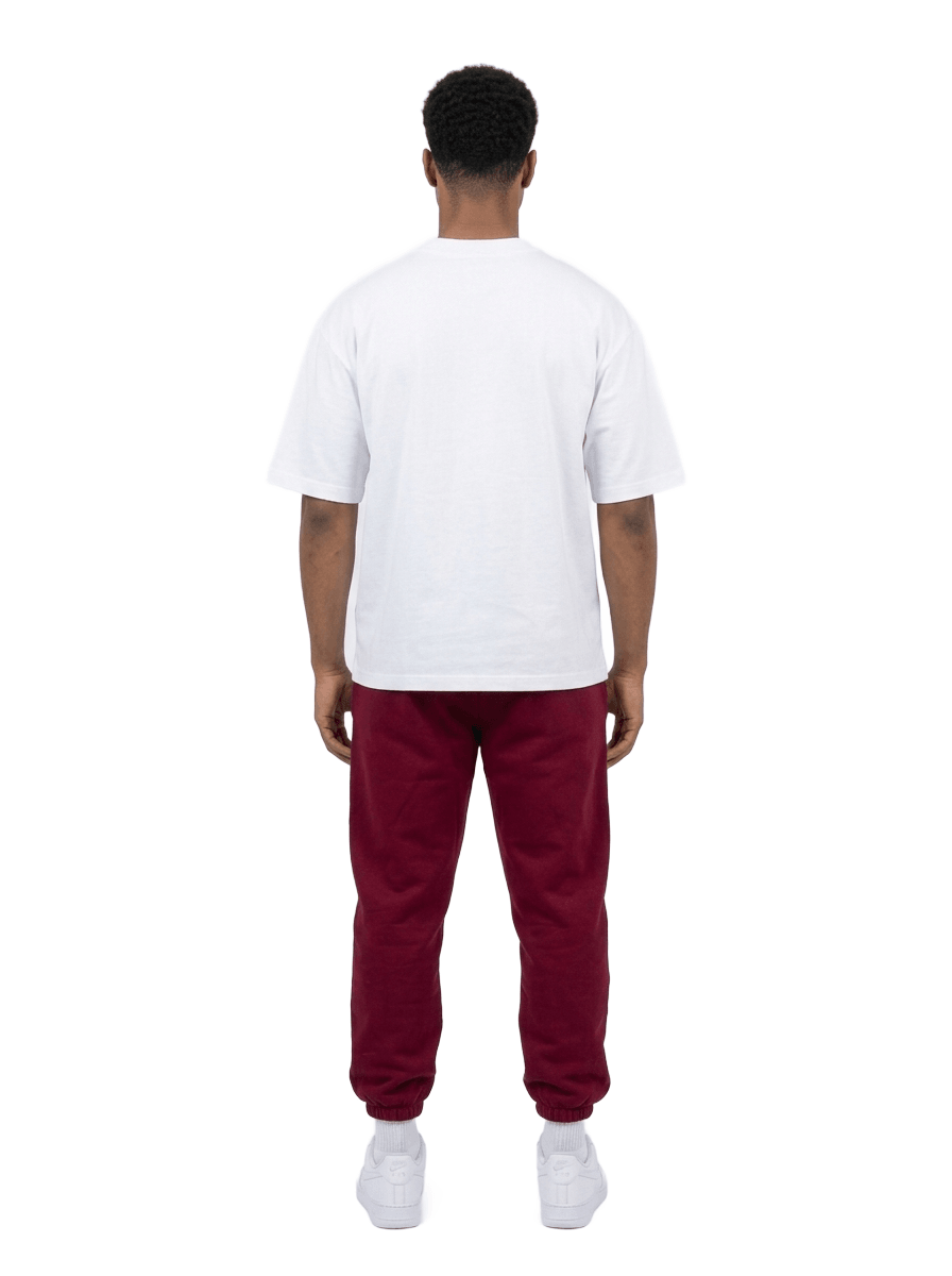 GRATITUDE Sweatpants – Deep Burgundy - White - 4
