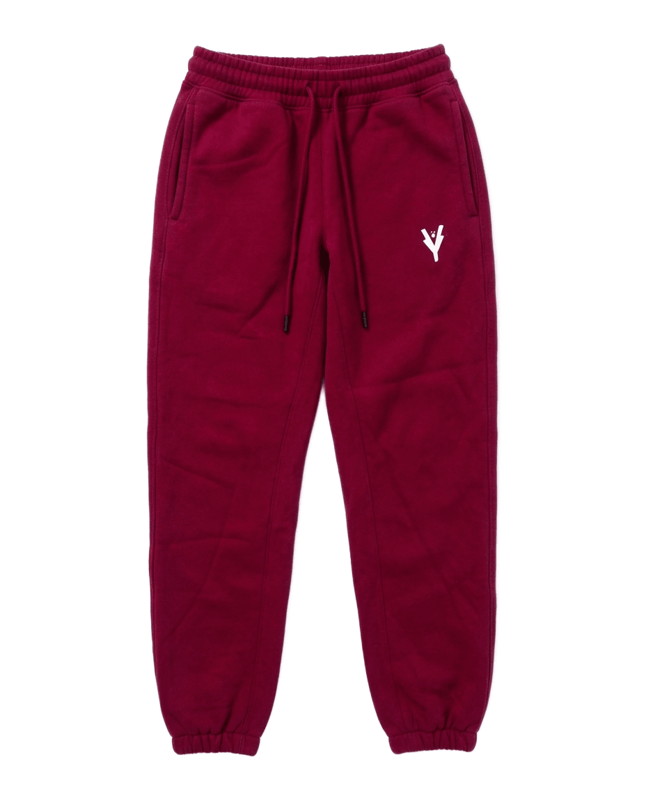 GRATITUDE Sweatpants – Deep Burgundy - White - 1
