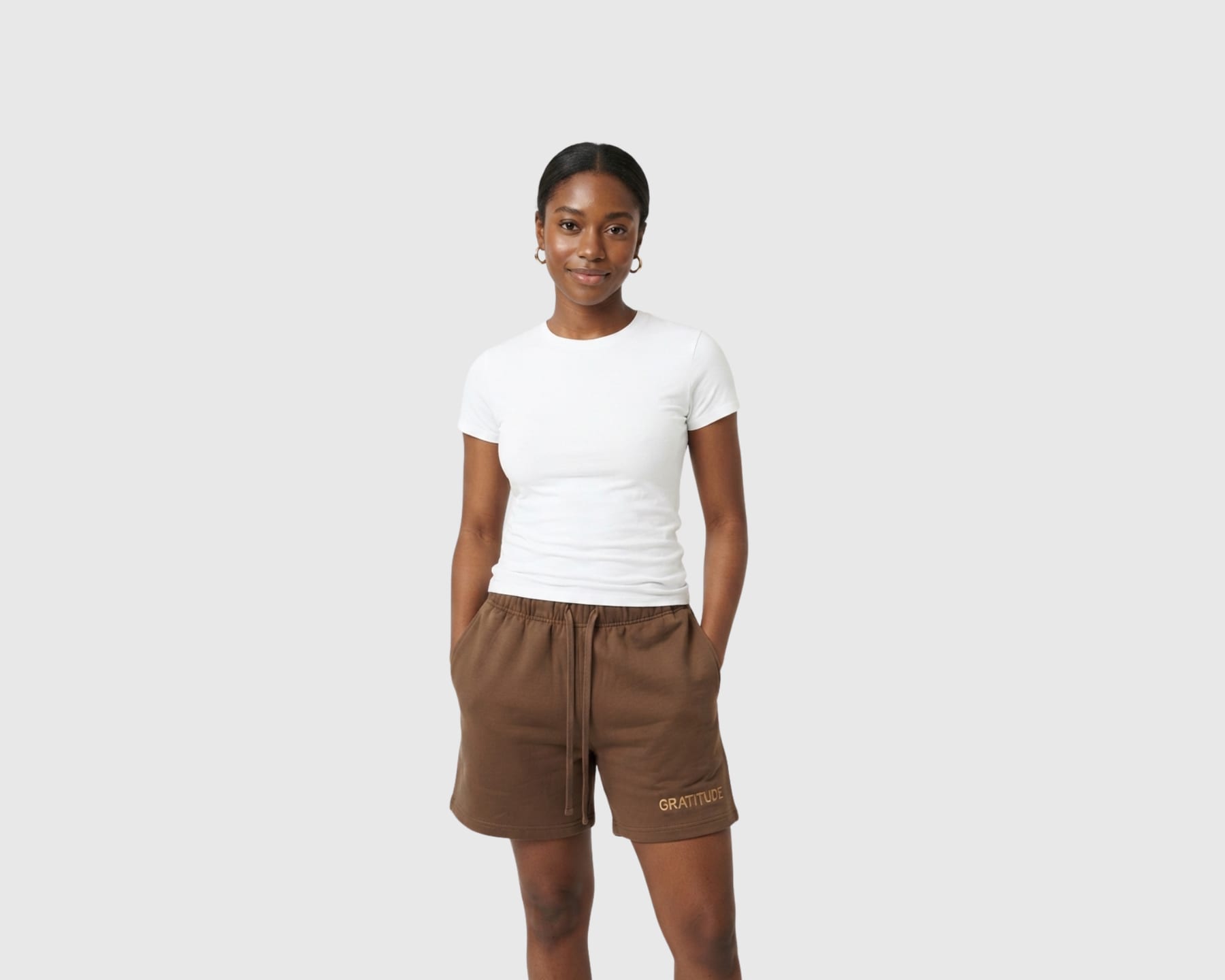 GRATITUDE Essential Sweatshorts Brown - 3